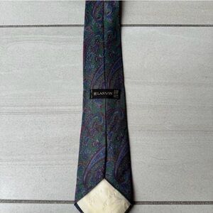 Lanvin Elegant Blue and Green Paisley Tie